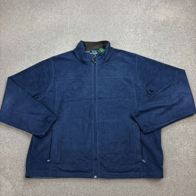 LL Bean Fleece Erwachsene X Large blau durchgehender Reißverschluss Outdoor Wandern Jacke USA Herren