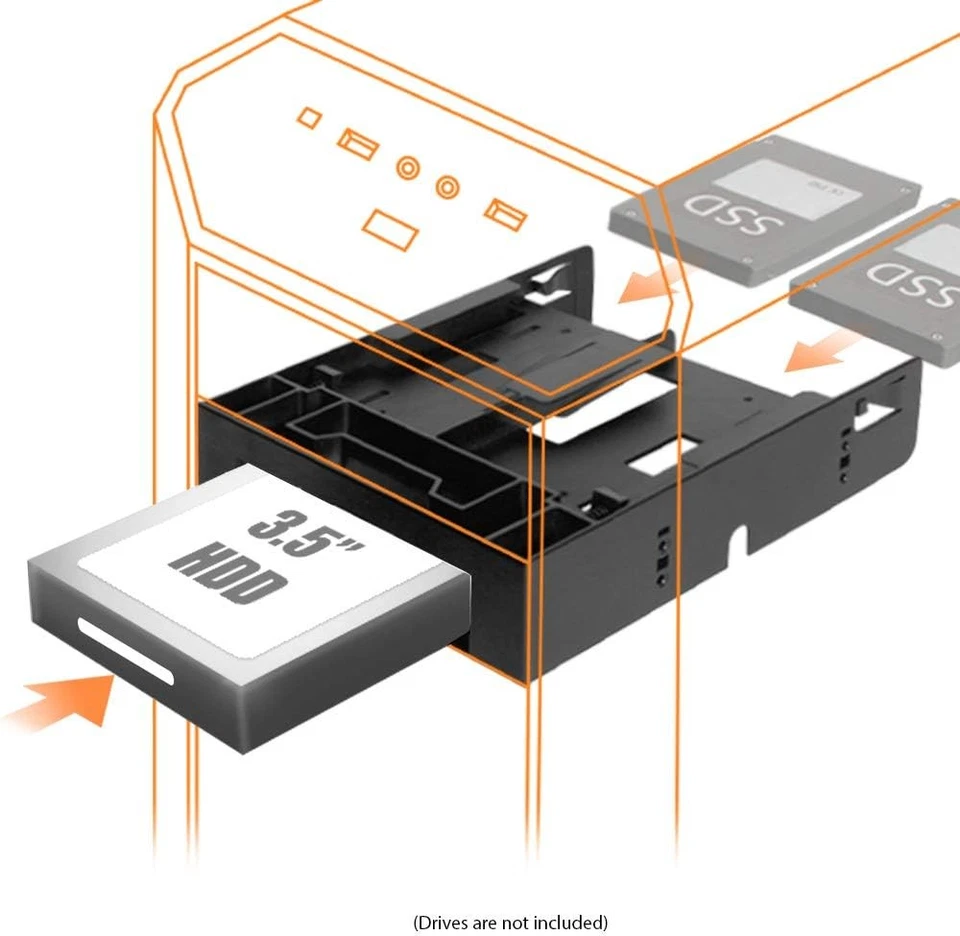 Icy Dock FLEX-FIT Trio 3.5-5.25 inch Front Bay Conversion Kit with Additional 2x - Image 3 of 4
