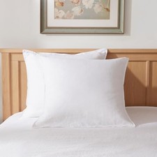 100 Linen Pillow Shams, Set of 2, Stone Washed Euro 26 26 -Pack of 2 White
