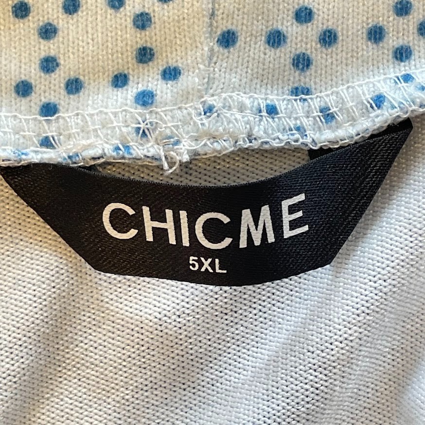 ChicMe Patchwork Pattern Duster Plus Size 4X Blue… - image 10