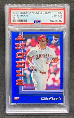 2024 Topps Brooklyn Collection MIKE TROUT Blue SP /40 #27 Gem Mint PSA 10 Pop 1