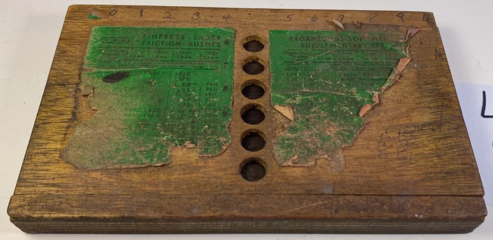 KWM Large Assortment Brass Clock Bushings in Wooden Case Lot #68 - Image 2 of 4