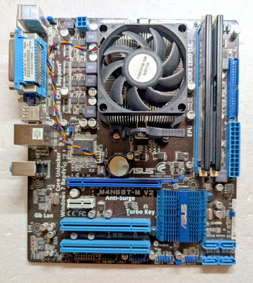 ASUS M4N68T-M V2 AM3 Motherboard w Heat Sink, AMD Phenom II X2 B55 3.2Ghz, 16GB