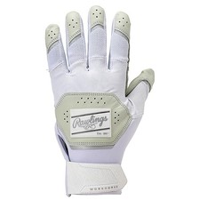 Rawlings 2025 Workhorse Batting Gloves, Ambidextrous, White, Usa, Size L, Wh25B 