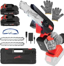 Mini Chainsaw Cordless, 6 Inch Portable Electric Chainsaw, One-Hand Handheld Sma