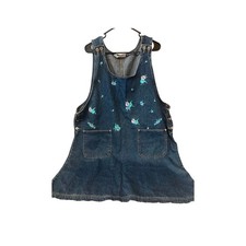 Vintage Denim Embroidered Floral Dress