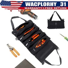 Super Roll Tool Roll,Multi-Purpose Roll Up Tool Bag, Canvas Hanging Organizer...