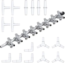 Pawfly 8-Way Aquarium Gang Valve Air Flow Control Lever Inlet 3/16", 