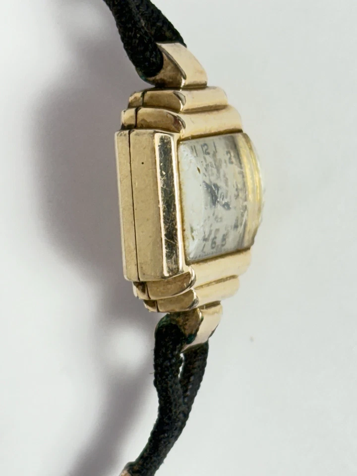 Lady Elgin Petite 14k Gold Filled Art Deco Watch, Rare Vintage Gifts for Her - Image 3 of 4