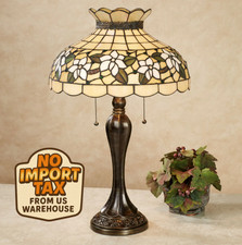 🔥FREE SHIP Maylea Magnolia Tiffany Style Stained Glass Table Lamp