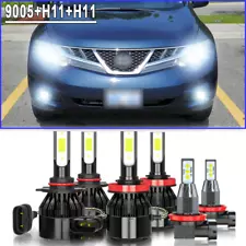 For 2009-2014 Nissan Murano 6X LED Headlight Bulbs High&Low Beam Fog Light Bulbs