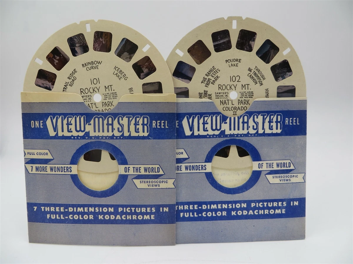 View-Master Reel 101 & 102, Rocky Mtn National Park, CO, HL, Single Reels