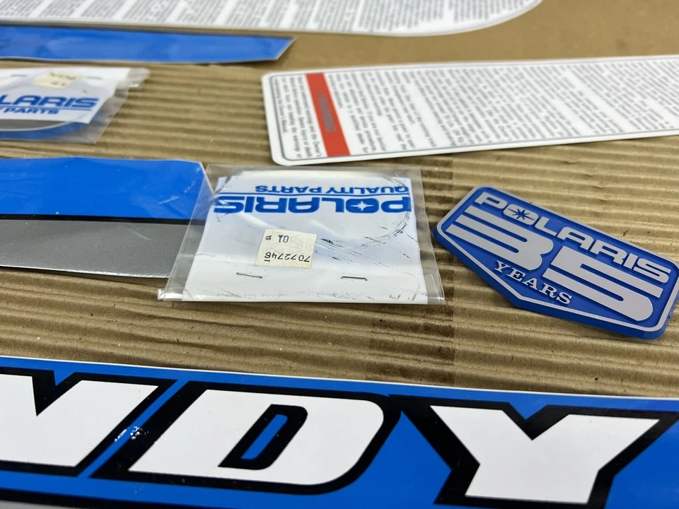 NEW NOS OEM 90 1990 POLARIS INDY 500 CARB HOOD DECALS DECAL STICKER KIT 35th - Image 4 of 4
