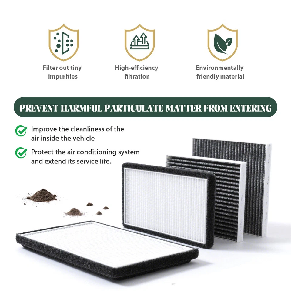 Filtro de aire de cabina 2 piezas para Chevrolet GMC Silverado 1500 Sierra 2500 3500 HD Tahoe Foto 4 de 4