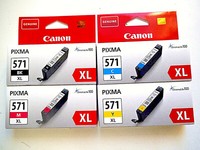 Canon CLI-571XL Cyan - Magenta- Gelb -Schwarz Pixma MG5750, Original No. 571XL !