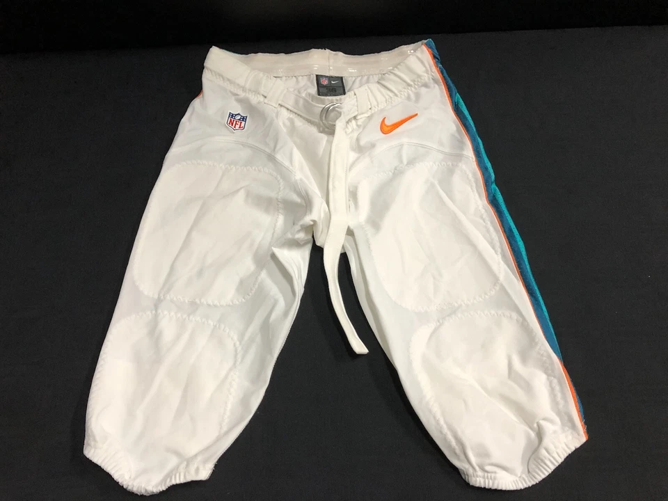 PANTALONES NIKE BLANCOS USADOS EMITIDOS/JUEGO EQUIPO MIAMI DOLPHINS TEMPORADA 2013-2017 TODAS LAS TALLAS Foto 2 de 4