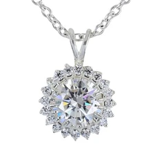 2.40 Ct Certified White Diamond Pendant With Accents