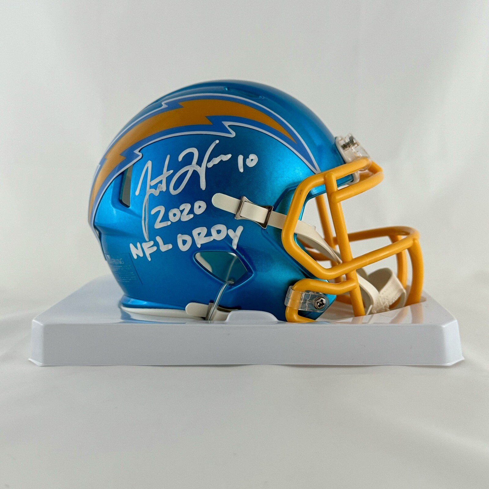 Justin Herbert Signed LA Chargers FLASH Mini Helmet Fanatics 2020 NFL