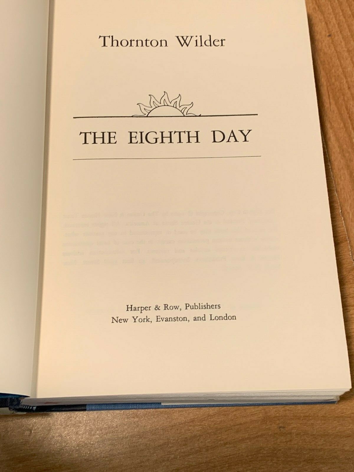 FILA The Eighth Day by Thornton Wilder (1967 Hardcover Jacket Novel by Harper & Row)