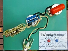Solderless Tele Wiring Harness 3 Way Switch Bourns 300k split Orange Drop .047