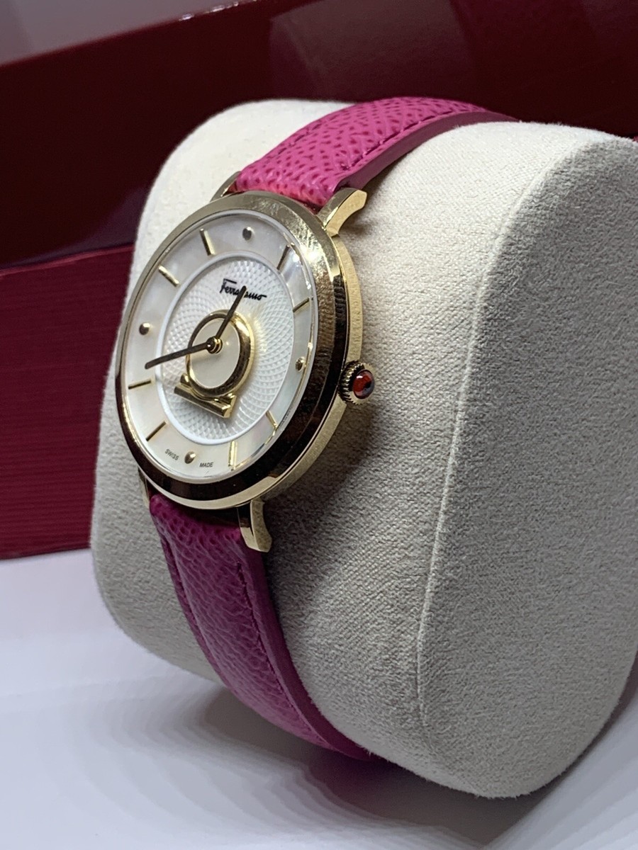 Ferragamo Women Pink Leather Analog White Dial Quartz Watch  display picture 1