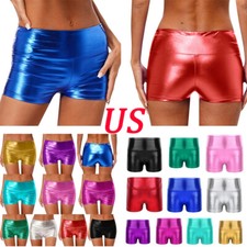 Womens Activewear Booty Dance Shorts Sports Bottoms Widen Waistband Costume