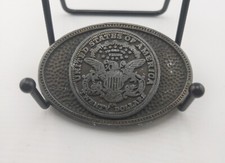 Vintage 1974 Western Belt Buckle 20 Gold Eagle
