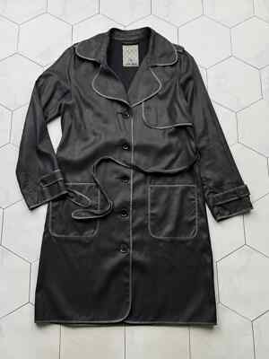 Cop Copine Women Black Coat Button Jacket Avant Garde Designer Size M
