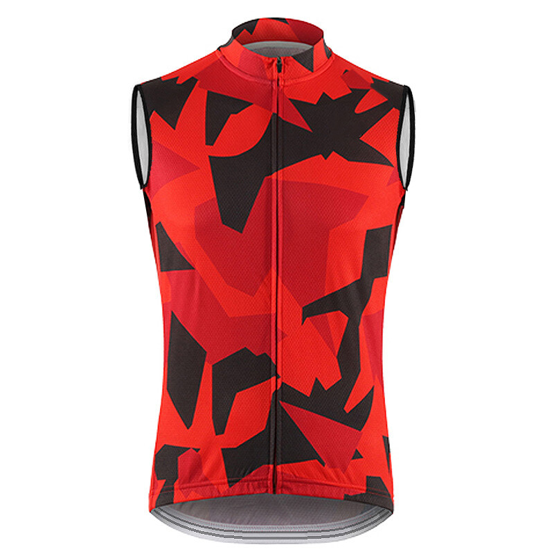 Sleeveless Cycle Jersey Galit Vest Bicycle Bike Red Camo Shirt
