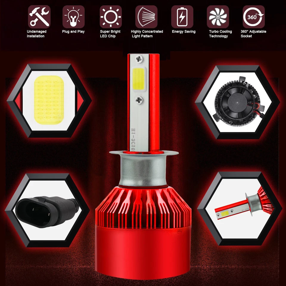 Xentec LED Light Bulb Kit 70W 50000LM Size H13 9008 High & Low Headlight 6000K - Image 4 of 4