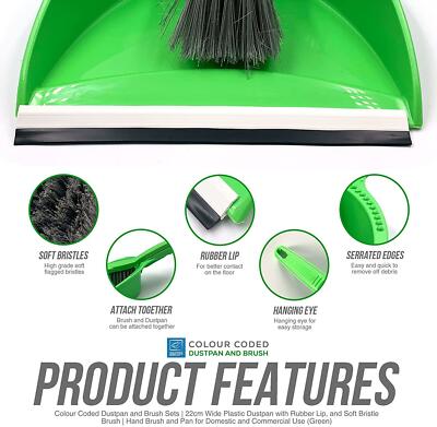 UOOD Sweeping Broom Indoor With Matching Dustpan And