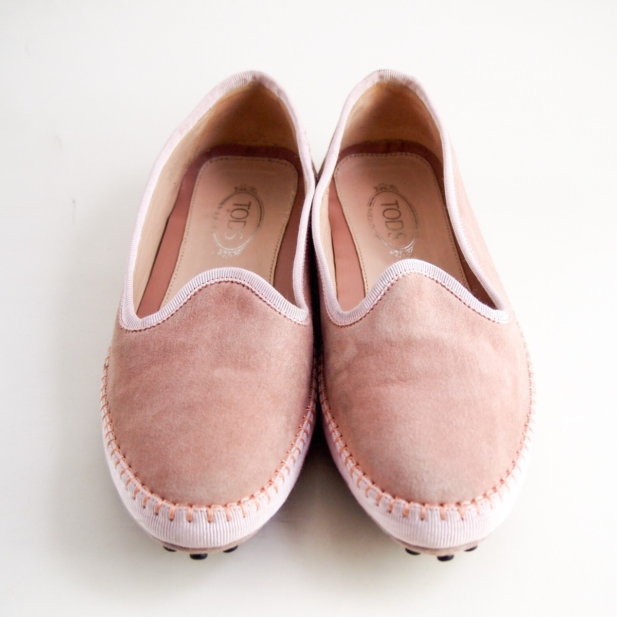 Tods Gommini Driving Loafer Pink Suede Womens Shoe Size EU US