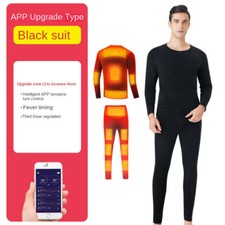 Heated Jacket Vest Underwear Suit Winter Electric Heating Warm Pant USB Battery