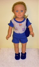 18 inch doll clothes that will fit most 18" dolls, homemade, blue shorts outfit