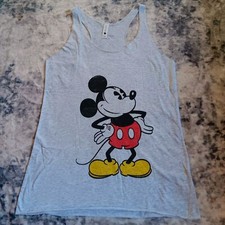 Women's Disney Classic Mickey Racerback Light Gray Tank Sz M