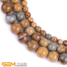 Picture Jasper Natural Gemstones Round Spacer Loose Jewelry Making Beads 15" AU