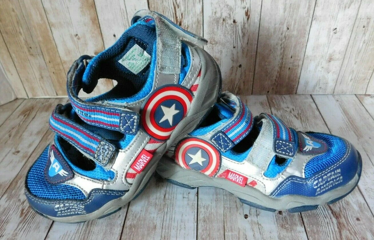 Ponchiq Captain America Printed Blue Sandals - Trendyol