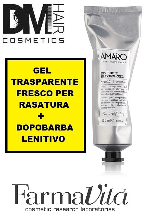 AMARO INVISIBLE SHAVING GEL 125ml FRESCO GEL TRASPARENTE PER RASATURA FARMAVITA