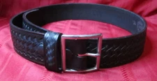 Jay-Pee Heavy Duty Leather Garrison Belt Genuine Top Grain Basketweave Sz 34