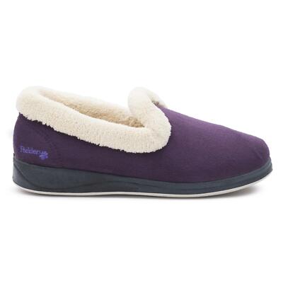 Padders Repose Ladies Womens Slippers Wide Fitting EE Memory Foam Fleecy  Collar