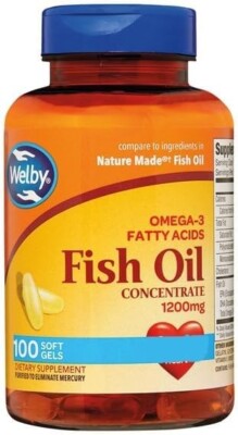 WELBY Fish Oil Supplement/Vitamin 1200mg,   HEALTH, OMEGA-3 FATTY ACIDS -100 Ct