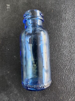 Light Blue Bromo Seltzer Embossed Bottle Emerson Drug Co (AS 2)