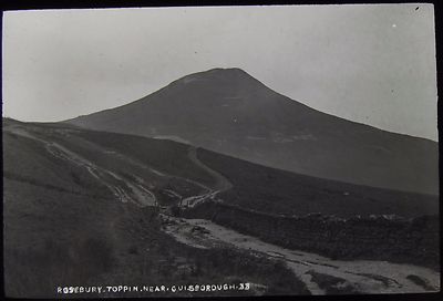 Glas Magic Lantern Slide ROSEBERRY TOPPING C1910 PHOTO ENGLAND 