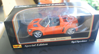 Maisto Opel Speedster Diecast Car 1-18 Orange, NOS in Box