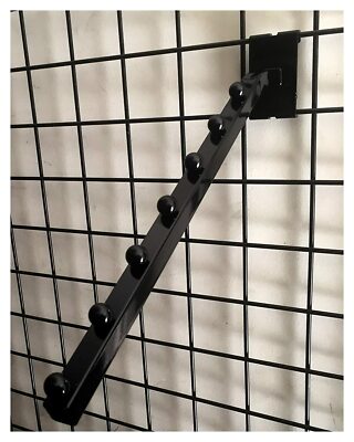 Set of 3 7-Ball Black Waterfall for Grid Panels Square Tube 18 Inches Long