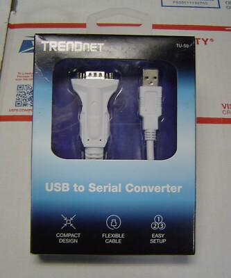 TRENDnet TU-S9 USB to Serial Converter USB to RS-232 Male DB9 Serial Cable