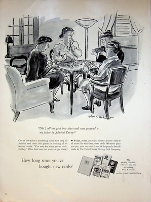 1941 Bicycle Bee Blue Ribbon Congress & Tally-Ho Playing Cards Vintage Print Ad