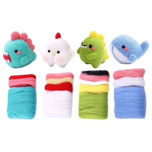 25 Colors Needle Felting Starter Kit Wool Felt Tool Roving Wool DIY Gift Craft - Picture 7 of 8