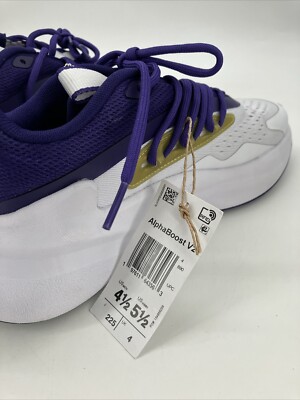 NWT Unisex adidas White/Purple Washington Huskies AlphaBoost V2 Shoes Size 11 Unisex adidas White/Purple Washington Huskies AlphaBoost V2  main image 4