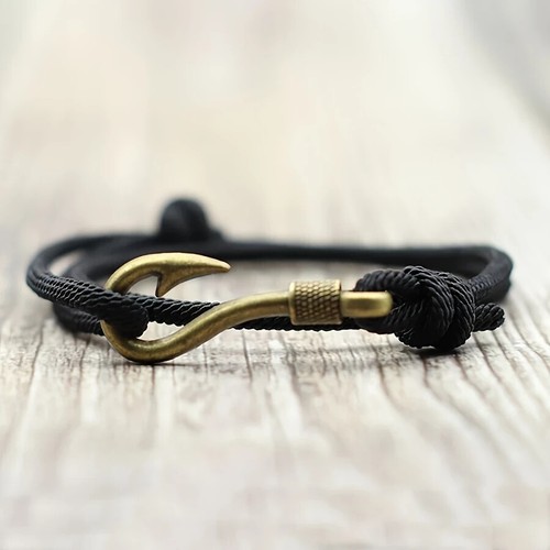 Fisch Haken Anker Doppellagig Verstellbar Malisches Seil Armband Herren Damen - Bild 8 von 10